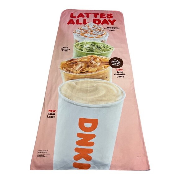 Dunkin Donuts “Lattes All Day” Body Pillow Case – 53 x 24 inches – 2020 Promo - Picture 1 of 3